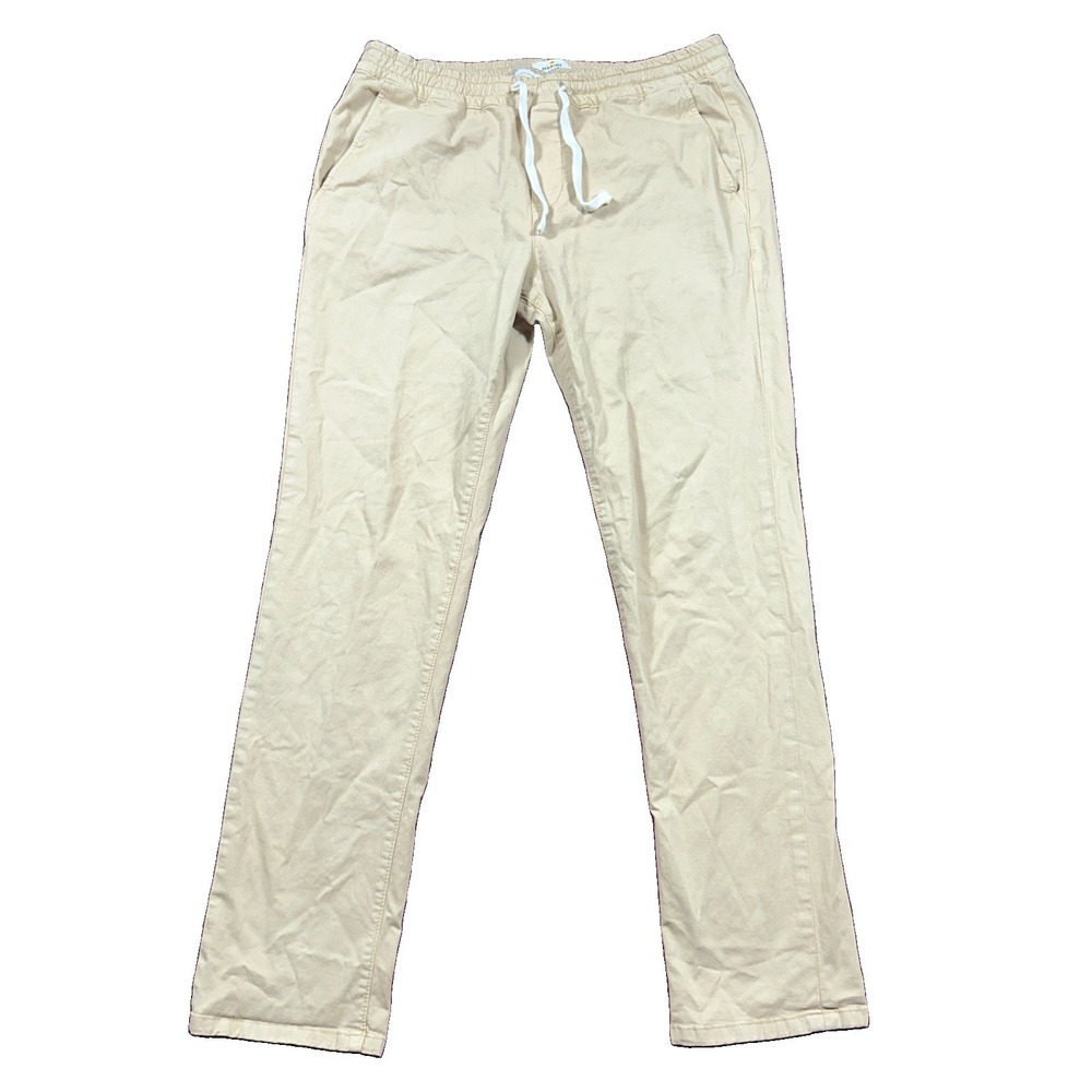 Marine Layer Joggers Mens Large Khaki Tan Casual Beach Coastal Slim Pants